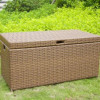 Outdoor Honey Wicker Patio Furniture Storage Deck Box