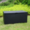 Outdoor Black Wicker Patio Furniture Storage Deck Box