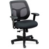 Lorell EUT 26 x 2 x 36 in. Mesh Office Chair & Fabric Seat - Black