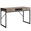 Monarch Specialties 48 in. Dark Taupe & Black Metal Computer Desk