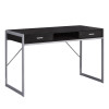Monarch Specialties 48 in. Cappuccino & Silver Metal Computer Desk