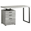 Monarch Specialties 48 in. Grey Reclaimed Wood & Black Metal Computer Desk
