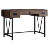 Monarch Specialties 48 in. Brown Reclaimed Wood & Black Metal Computer Desk