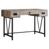 Monarch Specialties 48 in. Taupe Reclaimed Wood & Black Metal Computer Desk