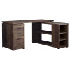 Monarch Specialties Brown Reclaimed Wood Left or Right Facing Corner Computer Desk