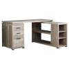 Monarch Specialties Taupe Reclaimed Wood Left or Right Facing Corner Computer Desk