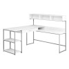Monarch Specialties White & Silver Metal Corner Computer Desk