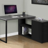 Monarch Specialties 120 lbs Left & Right Facing Corner Computer Desk - Black & Grey Top