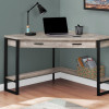 Monarch Specialties 42 in. Taupe Reclaimed Wood Corner Computer Desk