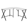 Monarch Specialties 55 in. White Top & Black Metal Corner Computer Desk