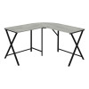 Monarch Specialties 55 in. Grey Top & Black Metal Corner Computer Desk