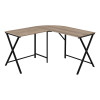 Monarch Specialties 55 in. Dark Taupe Top & Black Metal Corner Computer Desk