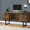 Monarch Specialties 60 in. Metal Computer Desk Walnut - Black