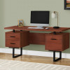 Monarch Specialties 60 in. Metal Computer Desk Cherry - Black