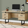 Monarch Specialties 60 in. Metal Computer Desk Natural - Black