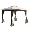 Jeco 10 x 10 ft. Metal Gazebo with Double Roof & Netting