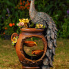 Jeco Peacock Water Fountain with LED Lighting
