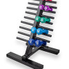 Fabrication Enterprises Cando Vinyl Coated Dumbbell - 10-Piece Set With Floor Rack
