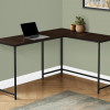 Monarch Specialties 58 in. Metal Corner Computer Desk Espresso Top - Black