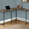 Monarch Specialties 58 in. Metal Corner Computer Desk Brown Reclaimed - Black