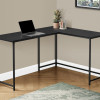 Monarch Specialties 58 in. Metal Corner Computer Desk Black Top - Black