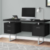 Monarch Specialties 60 in. Metal Computer Desk Black - Silver