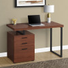 Monarch Specialties 48 in. Left & Right Face Metal Computer Desk, Cherry - Black