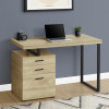 Monarch Specialties 48 in. Left & Right Face Metal Computer Desk, Natural - Black