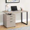 Monarch Specialties 48 in. Left & Right Metal Computer Desk, Modern Taupe - Black