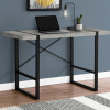 Monarch Specialties 48 in. Metal Computer Desk Grey Concrete-Look - Black