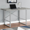 Monarch Specialties 48 in. Metal Computer Desk Grey Concrete-Look - Silver