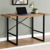 Monarch Specialties 48 in. Metal Computer Desk Light Reclaimed Wood - Black