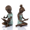 SPI Home 7 x 4.5 x 4 in. Boy & Girl Bookends Pair, Brass