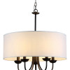 Warehouse of Tiffany Gwenevere 5 Light White Fabric 22 in. Black Finish Chandelier