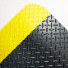 Industrial Deck Plate Antifatigue Mat- Vinyl- 36 x 60- Black/Yellow Border