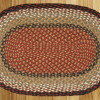 Burgundy-Mustard Jute Braided Rug