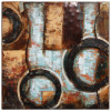 Primo Mixed Media Hand Painted Iron Wall Sculpture - Revolutions 1