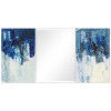 Blue Skies Rectangular Beveled Mirror on Free Floating Printed Tempered Art Glass