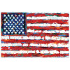 32 x 48 in. American Flag Frameless Tempered Glass Panel Contemporary Wall Art