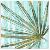 38 x 38 in. Beach Frond in Gold II Frameless Tempered Glass Panel Contemporary Wall Art
