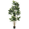 7 ft. Potted Rubber Tree with 148 Leaves - Green