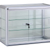 24 x 18 in. Glass Countertop Showcase Tower Display Case Silver