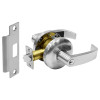 Storeroom Cylindrical Lock Grade 2 with L Lever, K Rose, ASA Strike & LA Keyway, Satin Chrome