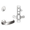 Storeroom Closet Mortise Trim Only with L Lever & LN Rose, Satin Chrome