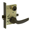 Storeroom Closet Mortise Trim Only with B Lever & LN Rose, Oil Rubbed Bronze