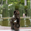 0.9 gal Modern Decorative Polyresin Clay Pot Electric 3-Tier Fountain