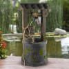 Wishing Well Fountain-4-Tier Polyresin Cascading Waterfall- Hand Painted Outdoor Water
