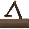 Grade 1 Door Closer with Tri-Packed Hold Open Arm Adjustable Sex Nuts & Bolts, Dark Bronze