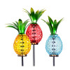 Four Seasons Courtyard Metal & Glass Solar Pineapple Garden Stake, Assorted Colors