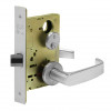 Mortise Privacy Latch Trim Only with L Lever & LN Rose, Satin Chrome